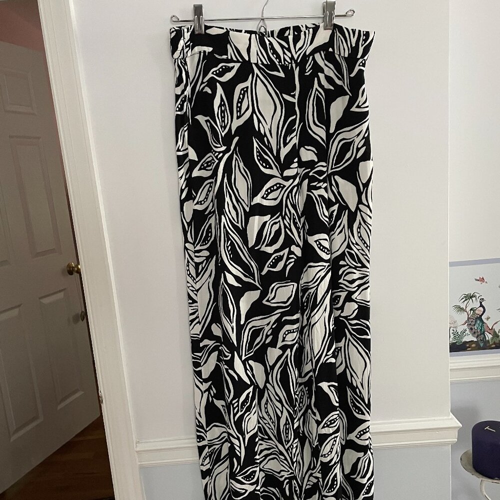 Wide Leg Pants, B&W